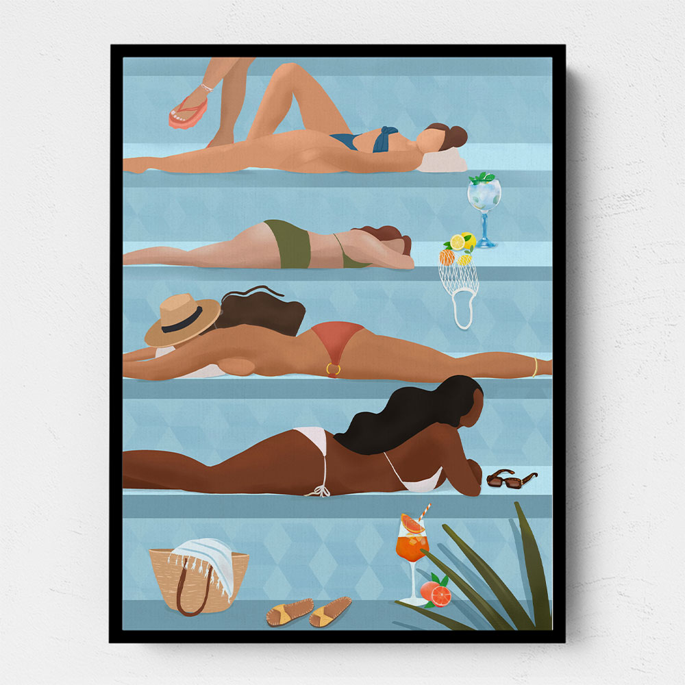 Ladies by the Pool Art Ladies by the Pool Art