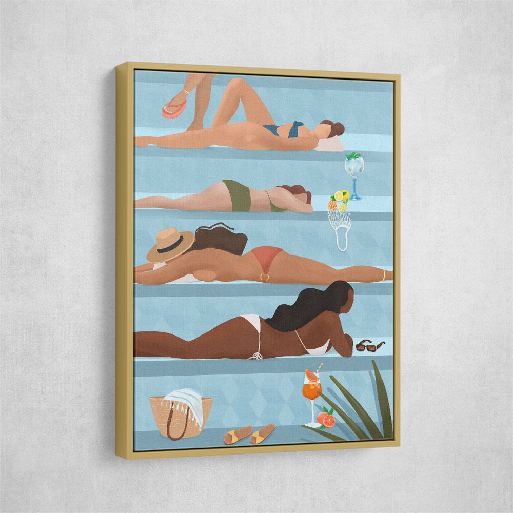 Ladies by the Pool Art