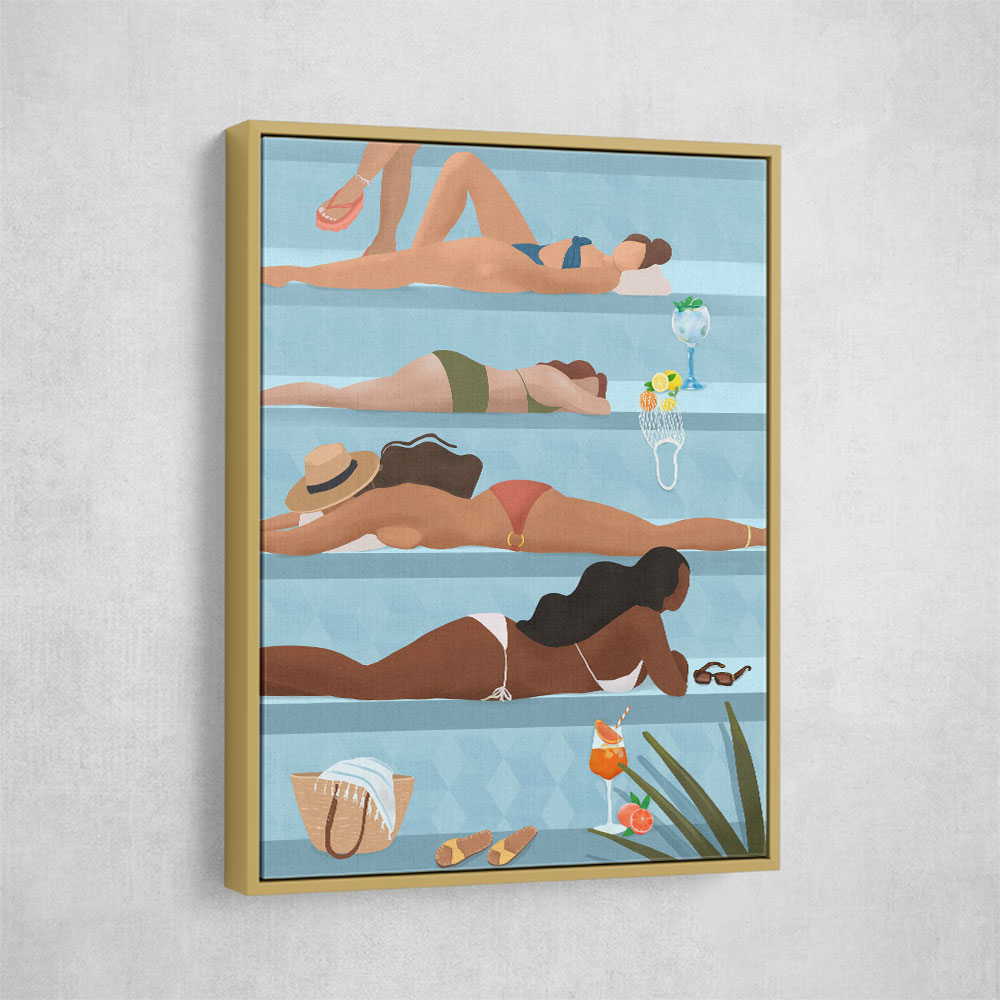 Ladies by the Pool Art Ladies by the Pool Art