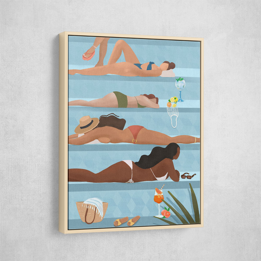 Ladies by the Pool Art Ladies by the Pool Art