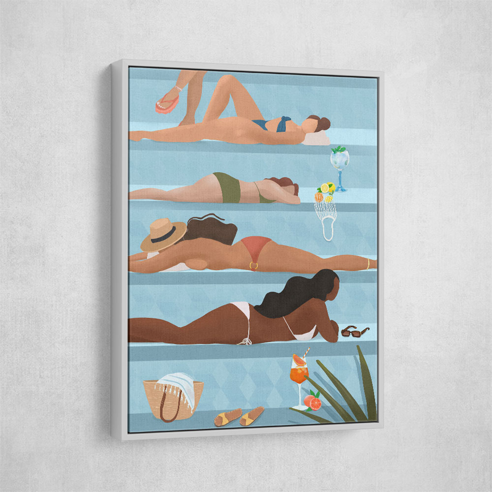 Ladies by the Pool Art Ladies by the Pool Art