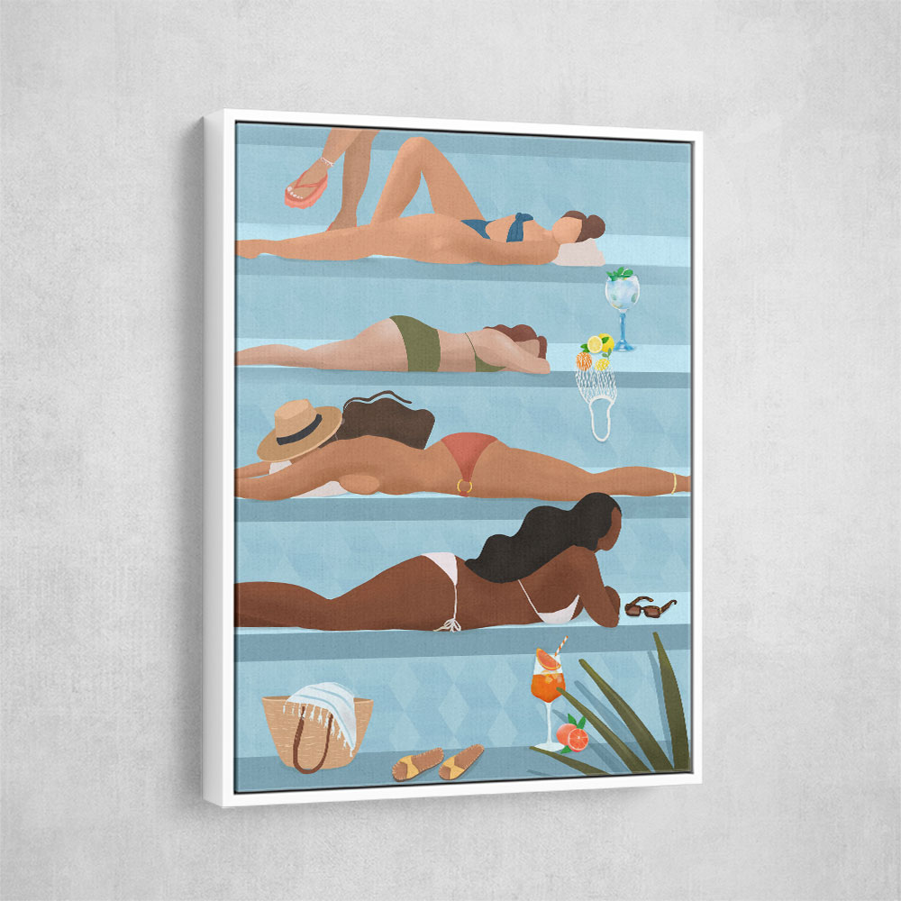 Ladies by the Pool Art