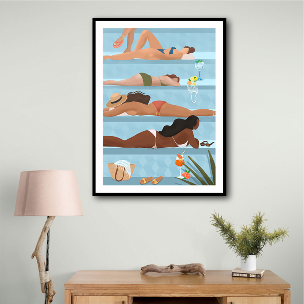 Ladies by the Pool Art Ladies by the Pool Art