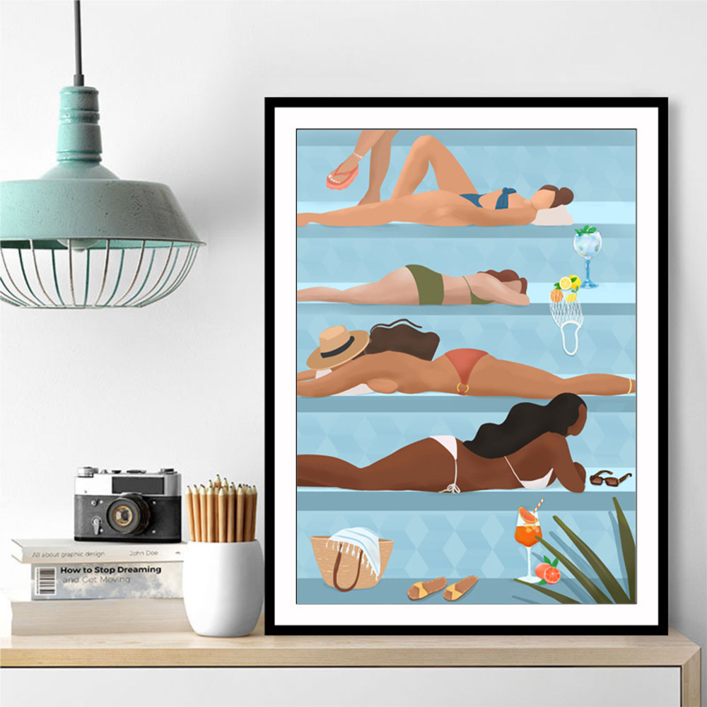 Ladies by the Pool Art Ladies by the Pool Art