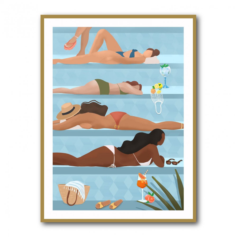 Ladies by the Pool Art Ladies by the Pool Art