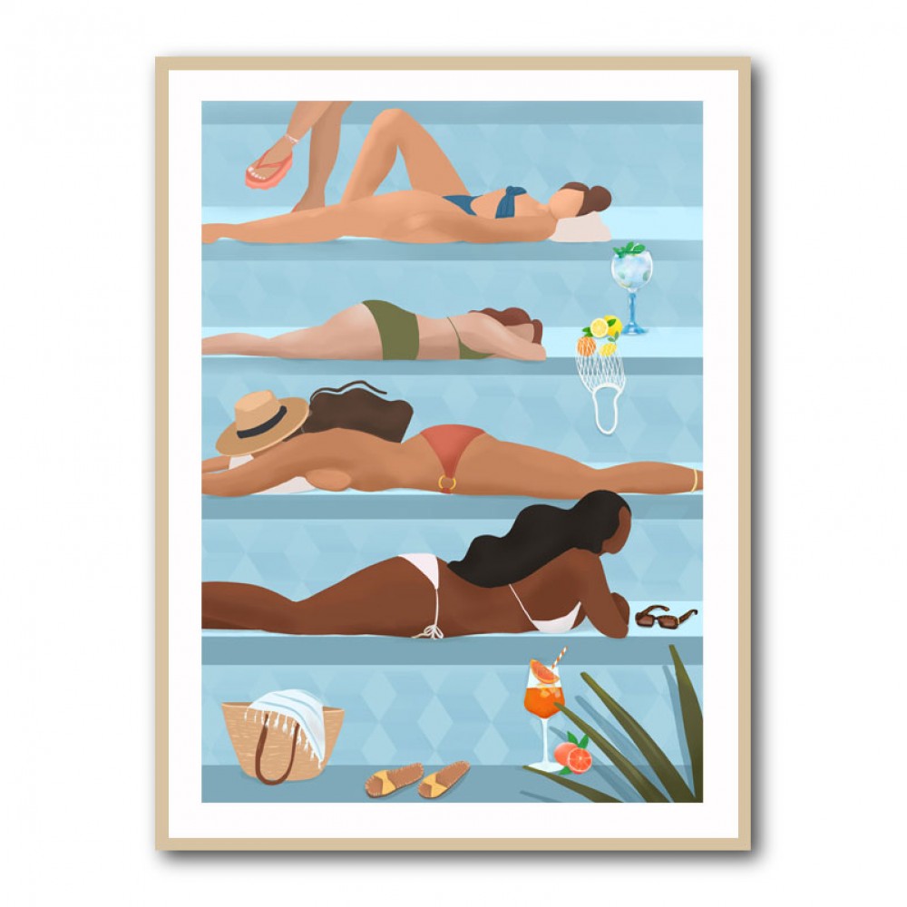 Ladies by the Pool Art Ladies by the Pool Art