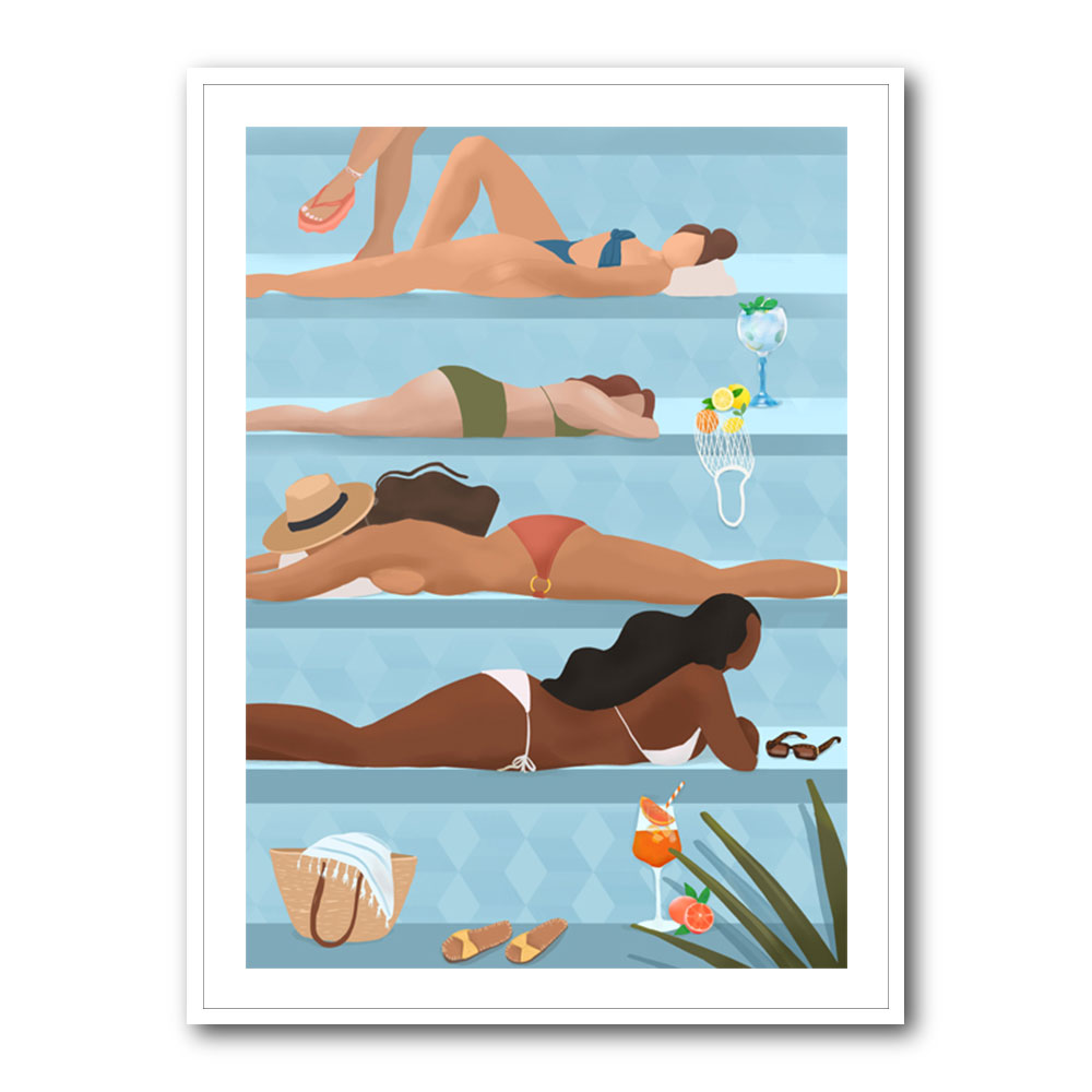 Ladies by the Pool Art Ladies by the Pool Art