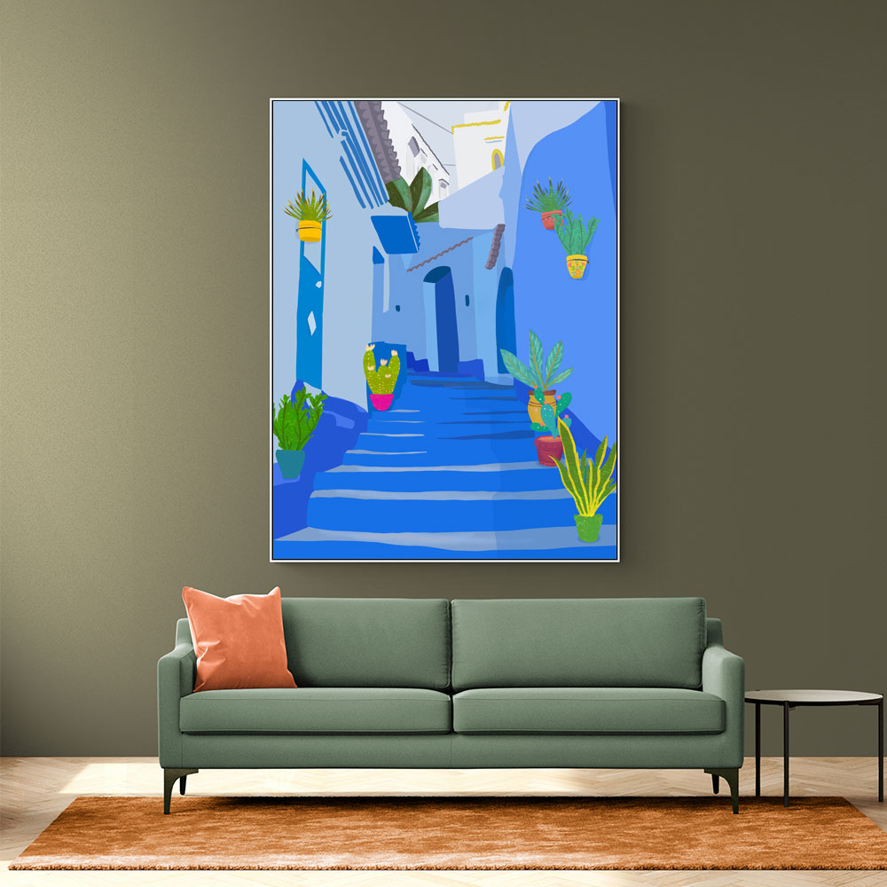 Blue City Wall Art