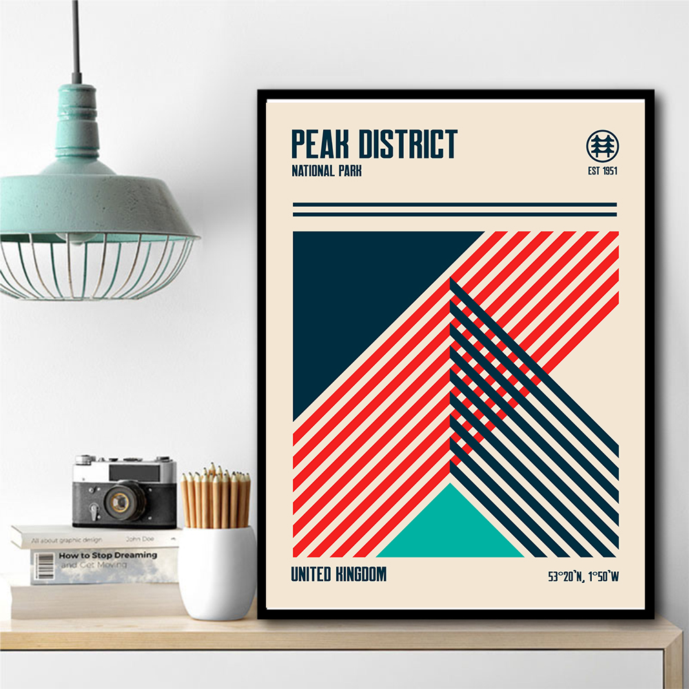 Peak District National Park Travel Poster Peak District National Park Travel Poster