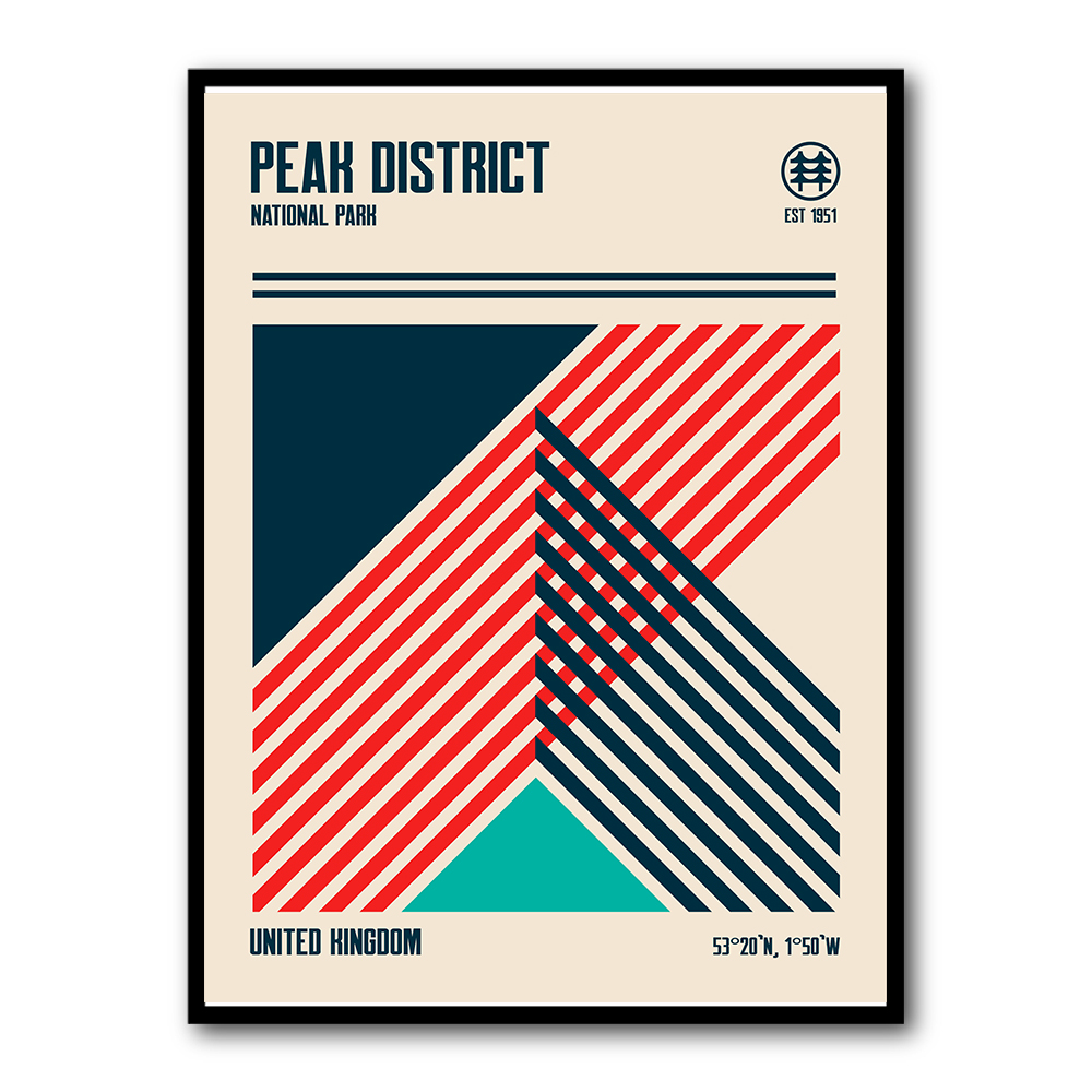 Peak District National Park Travel Poster Peak District National Park Travel Poster