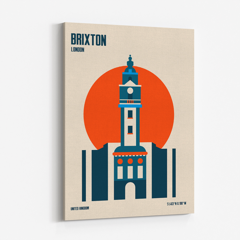 Brixton Tower Retro Travel Print