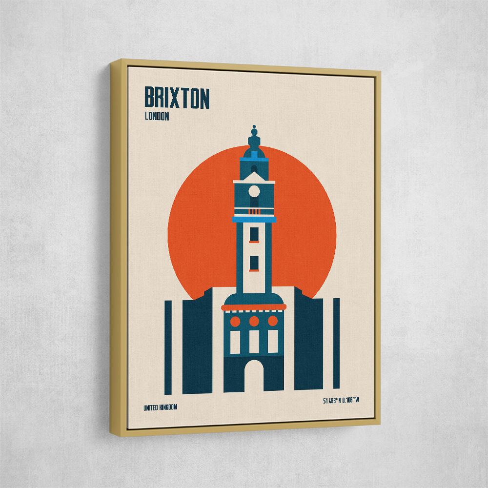 Brixton Tower Retro Travel Print