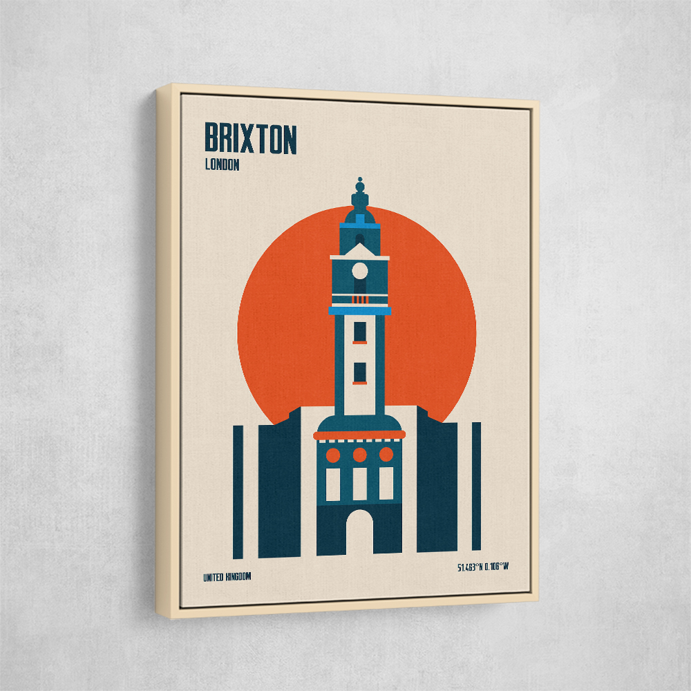 Brixton Tower Retro Travel Print