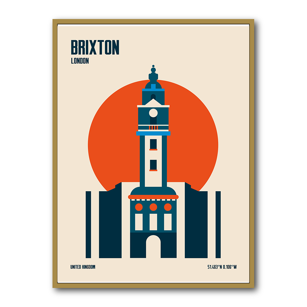 Brixton Tower Retro Travel Print