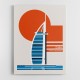 Dubai Burj Al Arab Minimalist Retro Travel Print