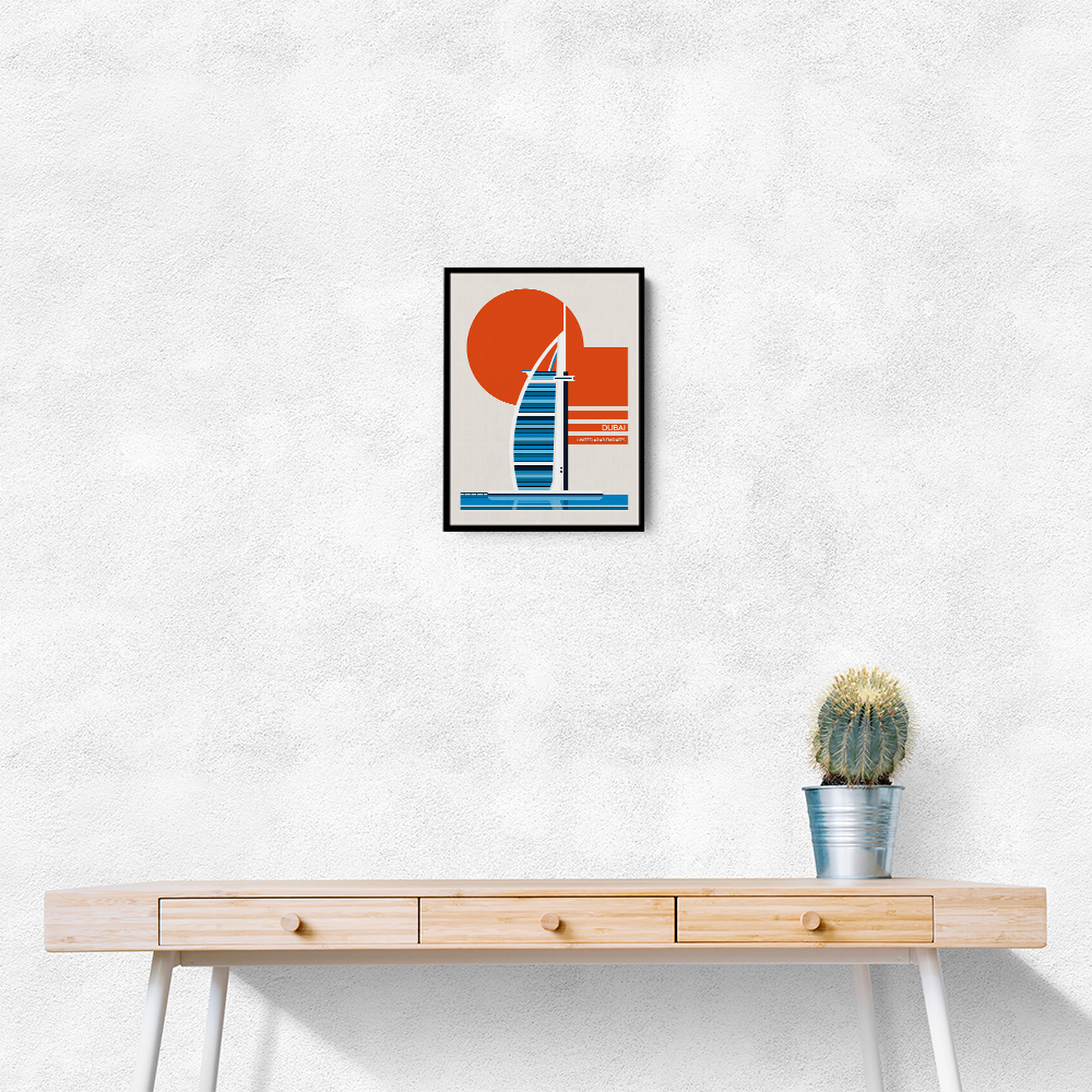 Dubai Burj Al Arab Minimalist Retro Travel Print