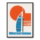 Dubai Burj Al Arab Minimalist Retro Travel Print