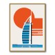 Dubai Burj Al Arab Minimalist Retro Travel Print