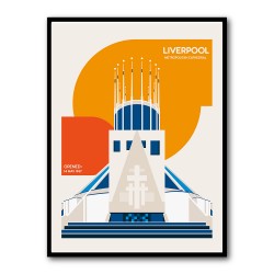 Liverpool Metropolitan Cathedral Retro Architecture Print