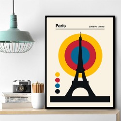 Paris Eiffel Tower Retro travel Print