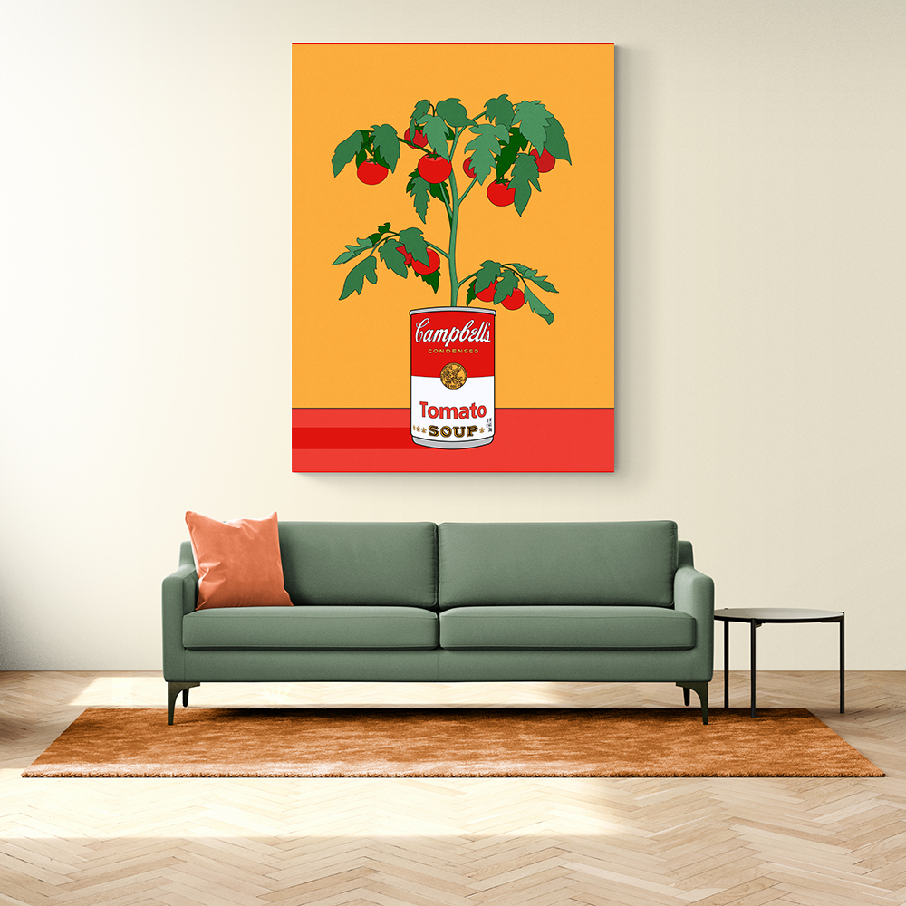 Campbells Soup Tomato Plant Retro Illustration