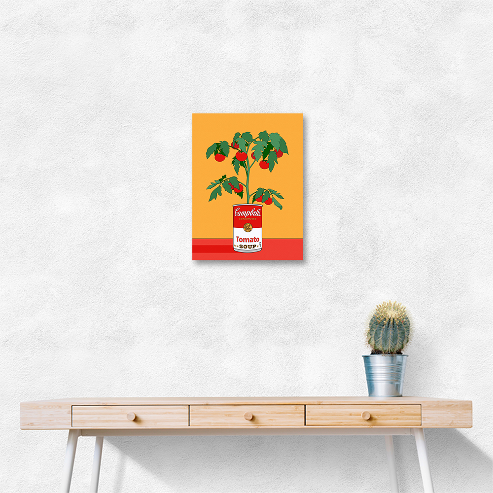 Campbells Soup Tomato Plant Retro Illustration