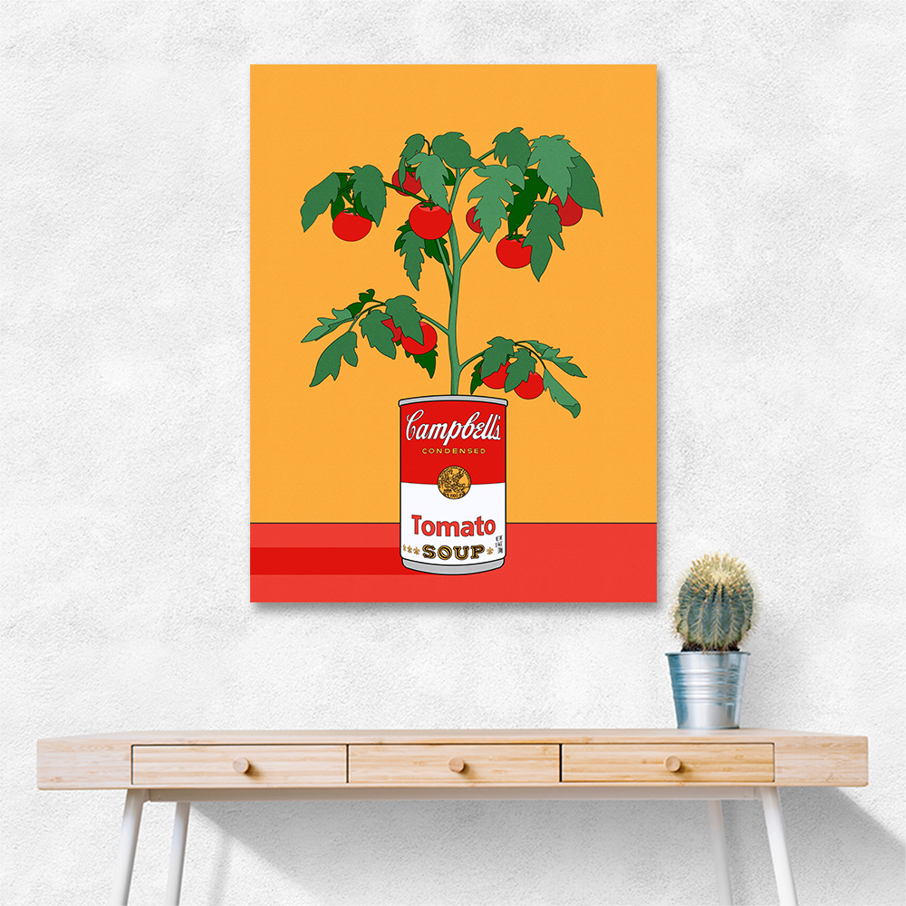 Campbells Soup Tomato Plant Retro Illustration