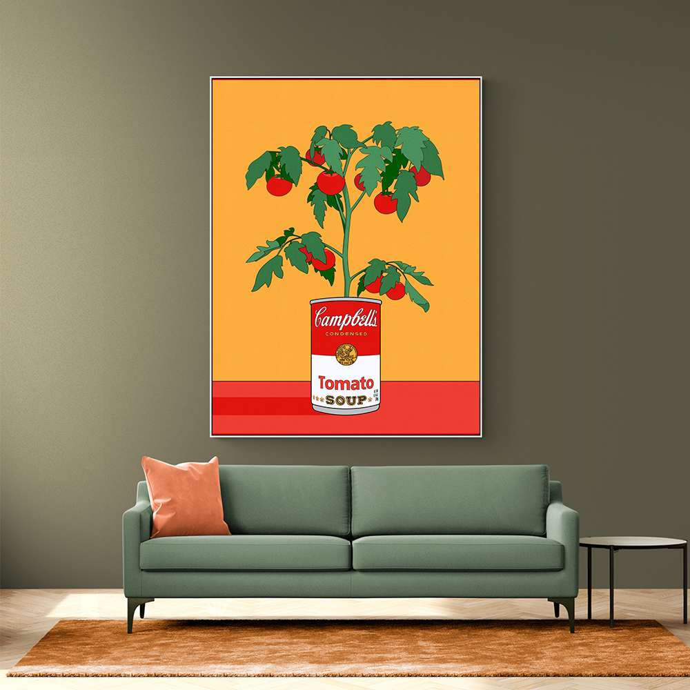 Campbells Soup Tomato Plant Retro Illustration