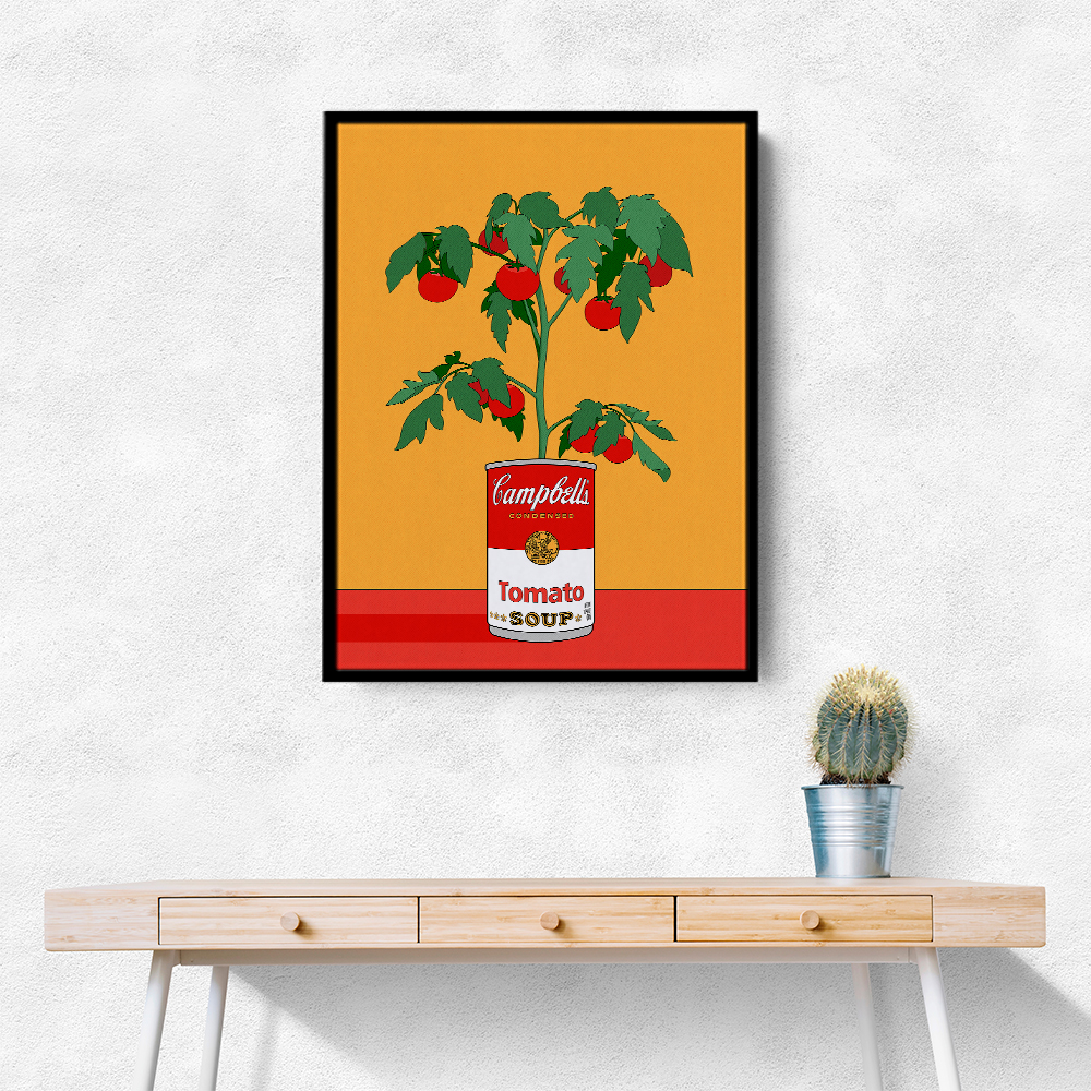 Campbells Soup Tomato Plant Retro Illustration