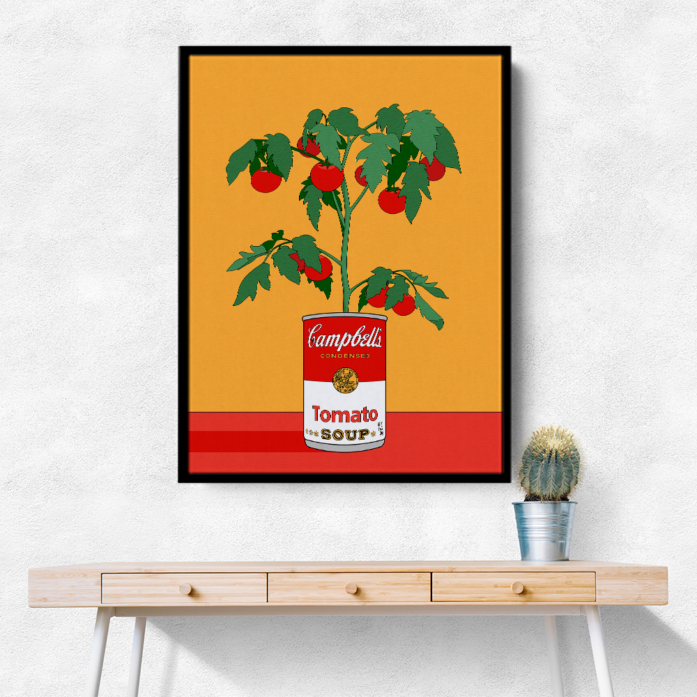 Campbells Soup Tomato Plant Retro Illustration