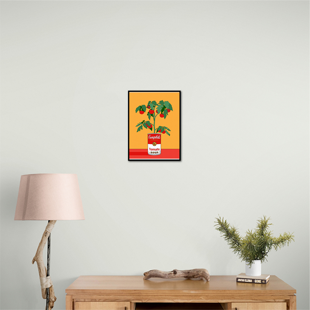 Campbells Soup Tomato Plant Retro Illustration