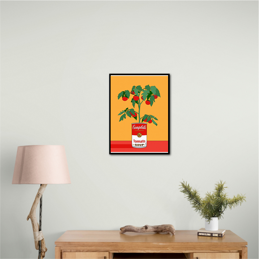 Campbells Soup Tomato Plant Retro Illustration