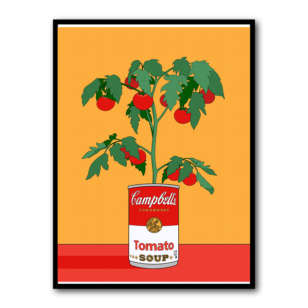 Campbells Soup Tomato Plant Retro Illustration Campbells Soup Tomato Plant Retro Illustration