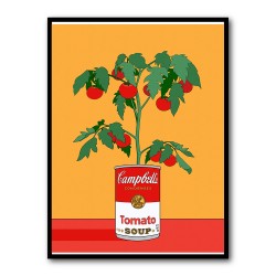 Campbells Soup Tomato Plant Retro Illustration