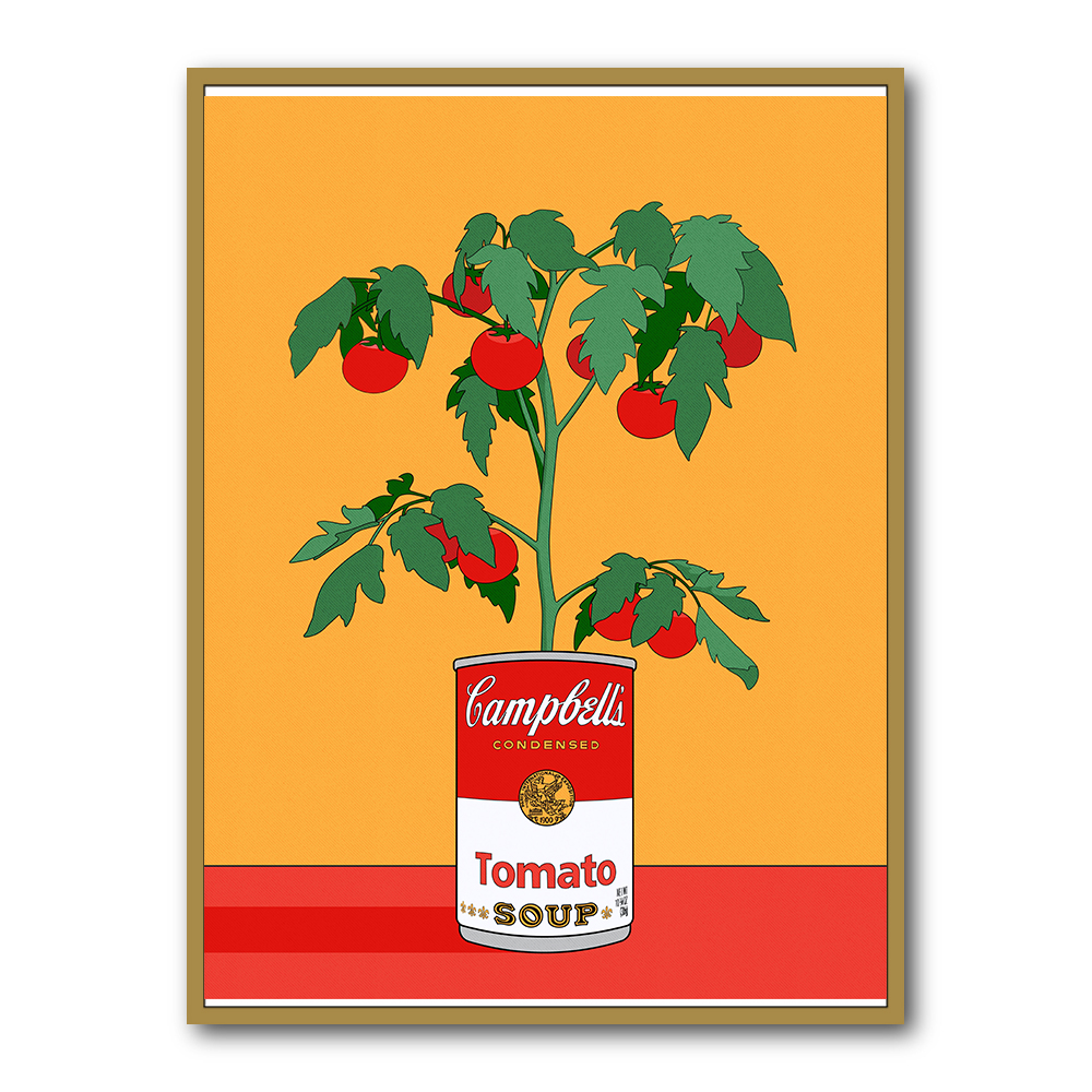 Campbells Soup Tomato Plant Retro Illustration