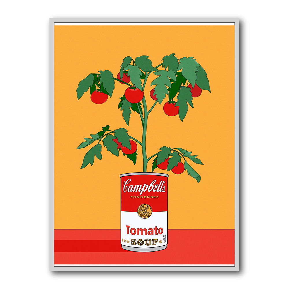 Campbells Soup Tomato Plant Retro Illustration