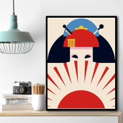 Geisha Girl Retro Minimalist Design