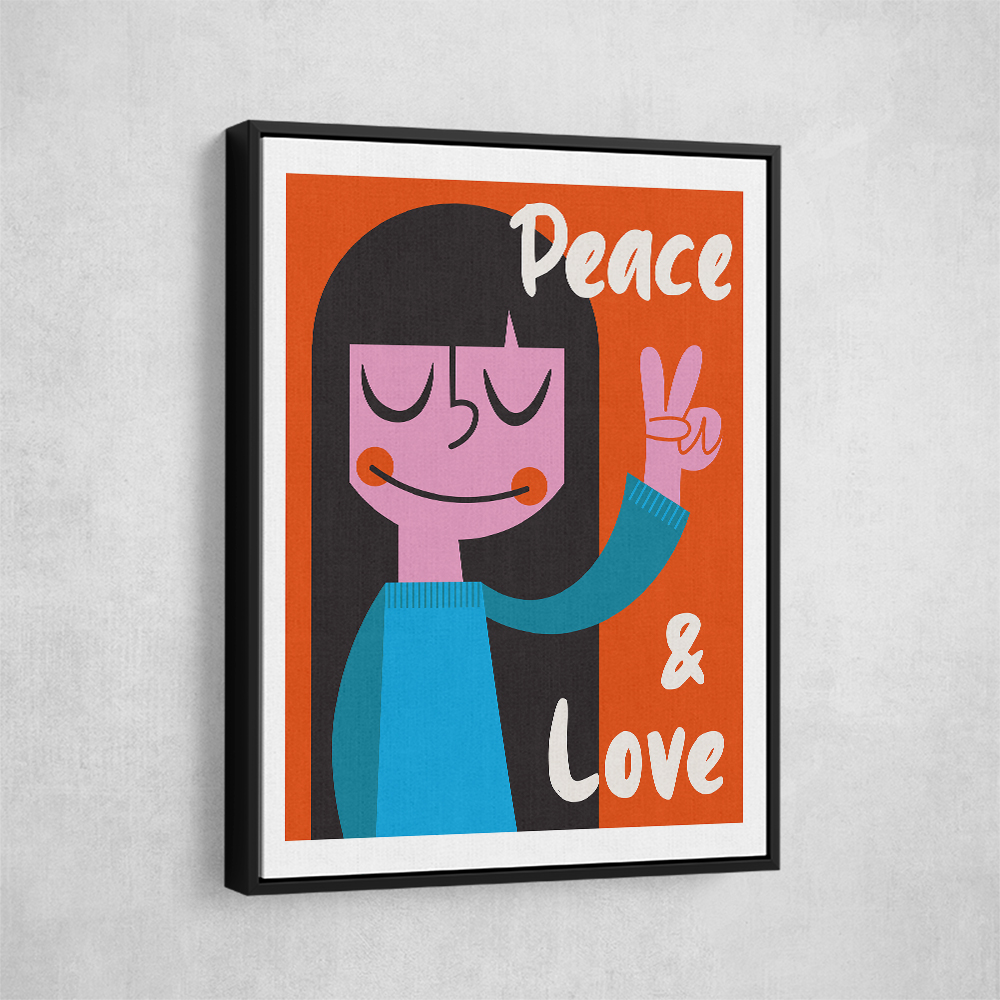 Peace a Love Mid Century Illustration