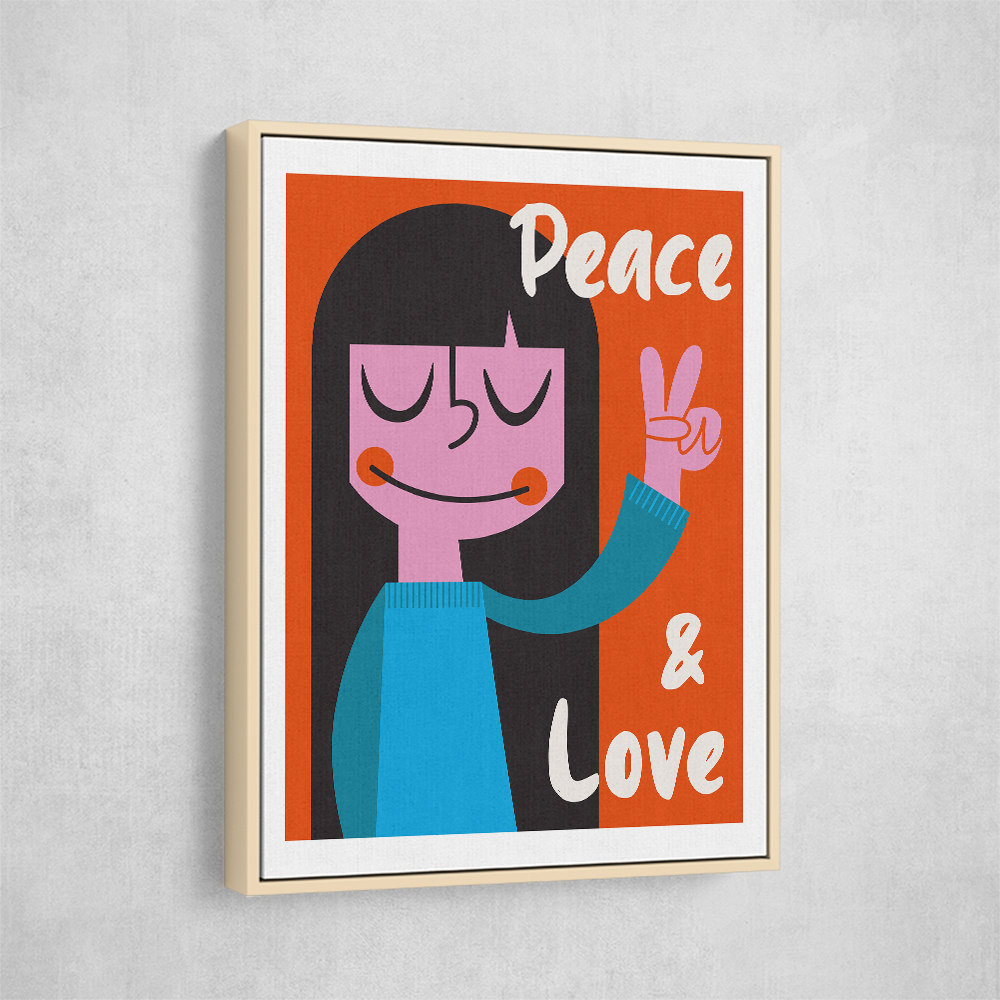 Peace a Love Mid Century Illustration