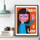 Peace a Love Mid Century Illustration