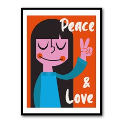 Peace a Love Mid Century Illustration