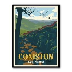 Coniston Lake District Travel Print