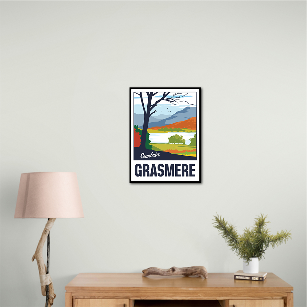 Grasmere Lake District Travel Print Grasmere Lake District Travel Print