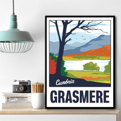 Grasmere Lake District Travel Print