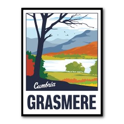 Grasmere Lake District Travel Print