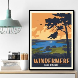 Windermere Lake District Travel Print