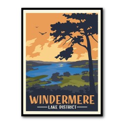 Windermere Lake District Travel Print