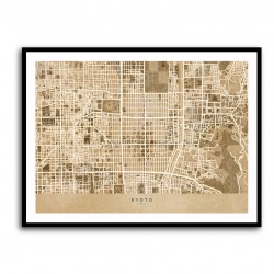 Sepia Map of Kyoto