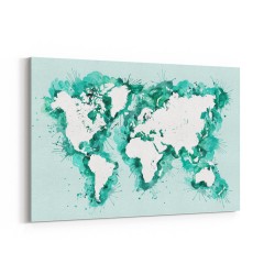 Teal strokes world map