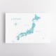 Aquamarine watercolor Japan map